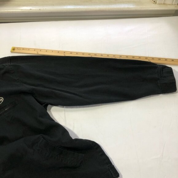 Stussy mens L black zip up lightweight cotton jacket workwear streetwear surfer - Picture 9 of 13